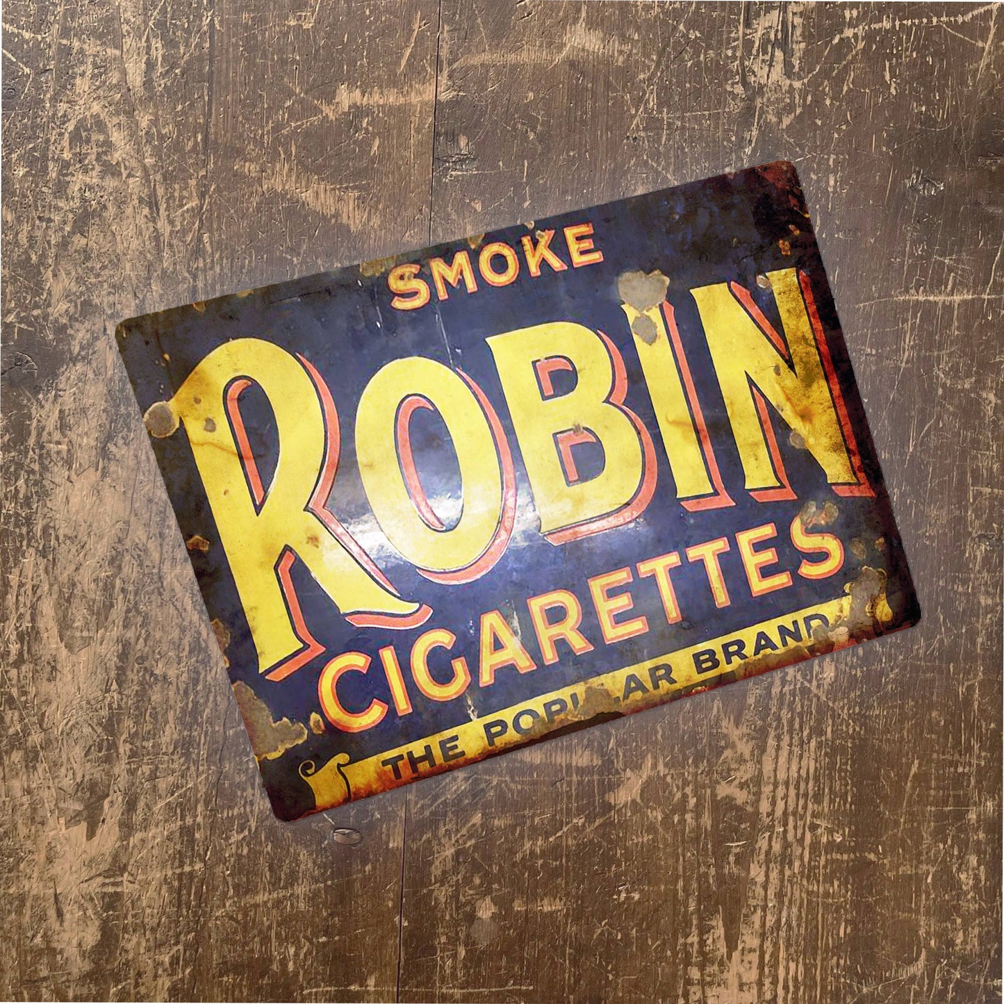 Smoke Robin Metal Advertising Wall Sign
