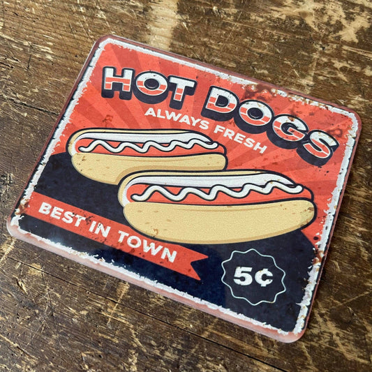 Retro Hot Dogs Always Fresh Metal Vintage Wall Sign