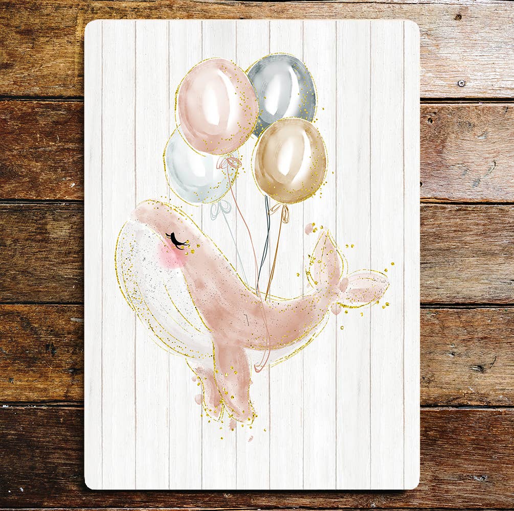 Pink Dolphin Balloons Metal Sign Plaque