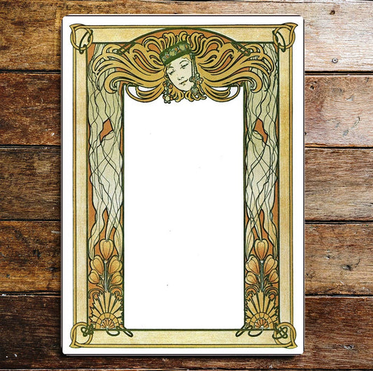 Art Deco Art Nouveau Surround Face | Metal Sign Plaque