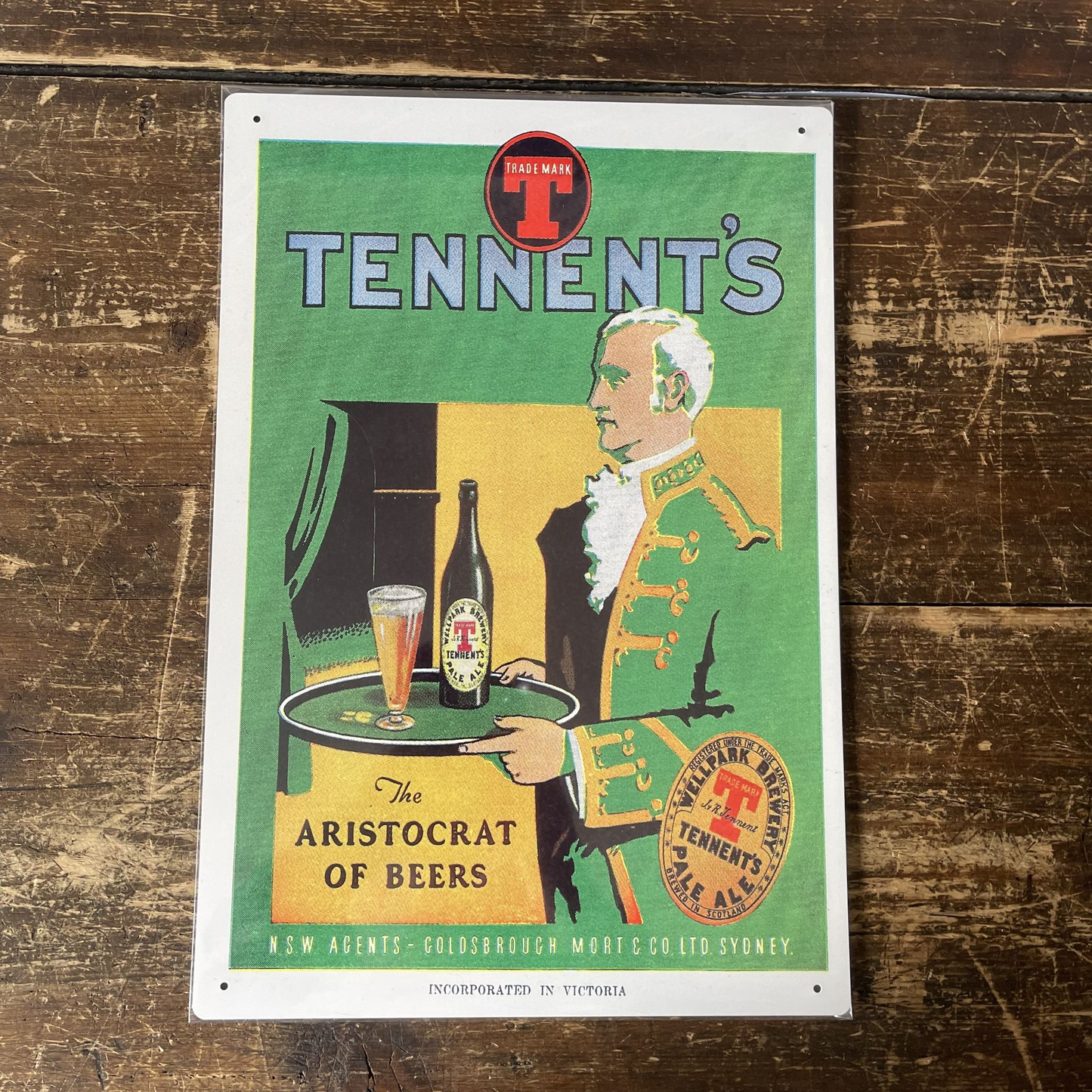 Tennents Lager beer Metal Advertising Wall Sign