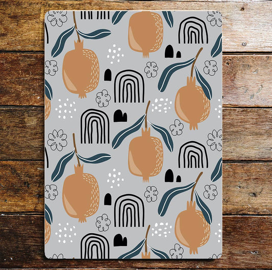 70's style kiwi Fruit pattern kitchen | Metal Wall Sign
