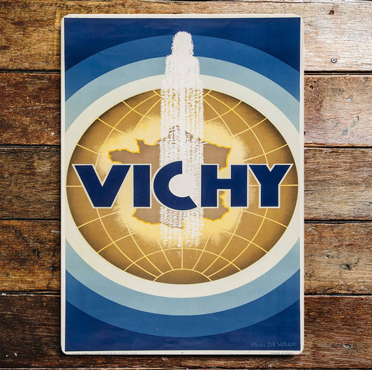 World Gold Vichy Blue | Metal Sign Plaque