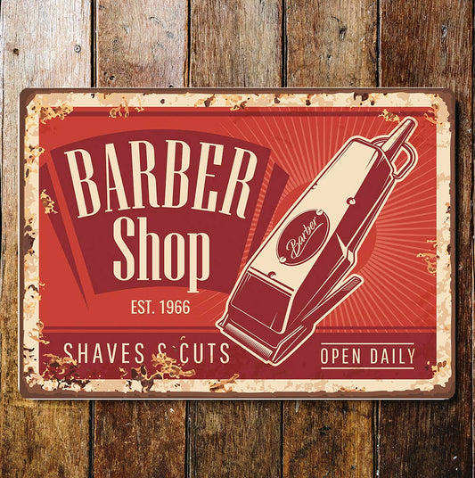 Retro Barber Shop Metal Vintage Wall Sign