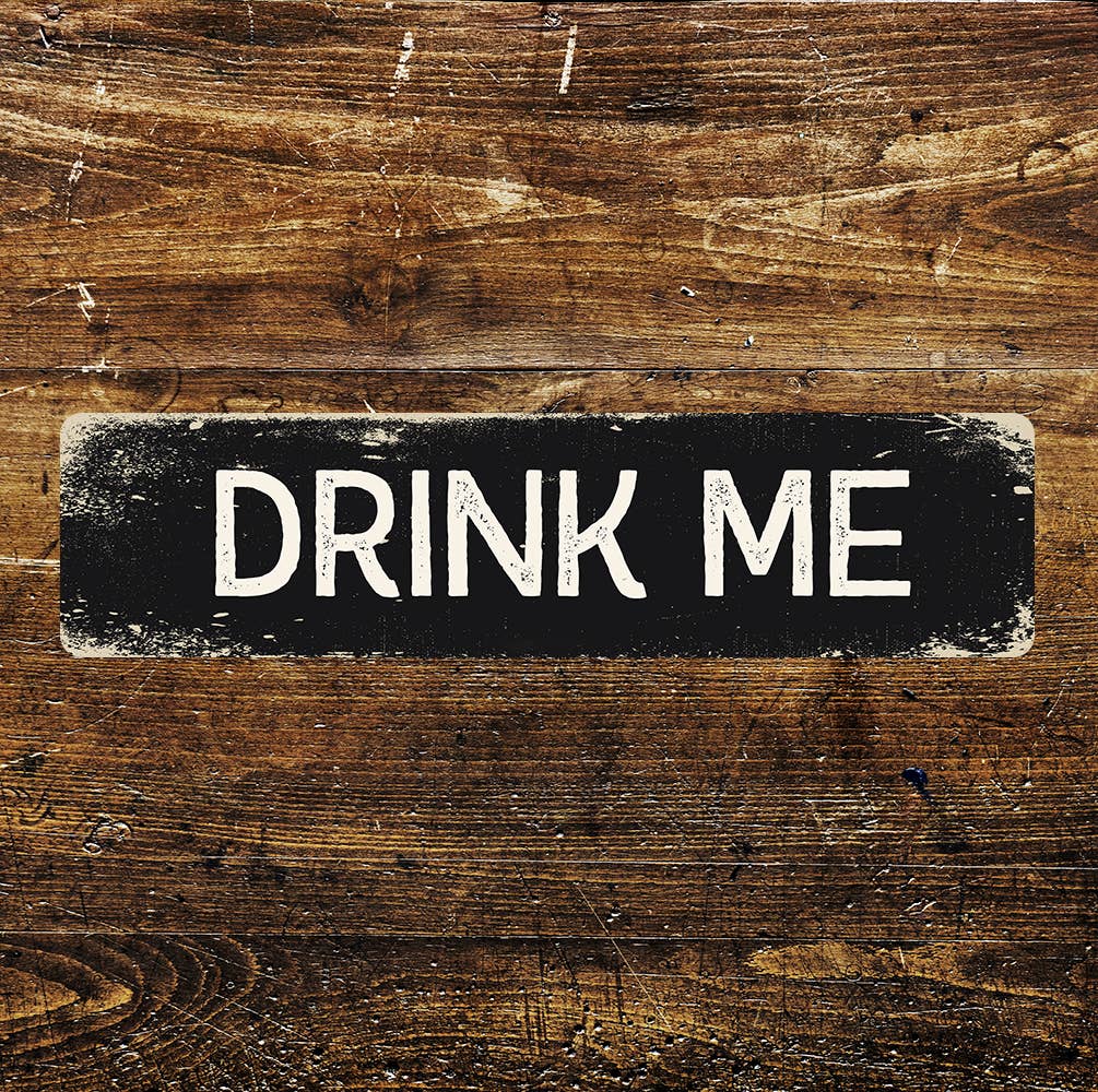 Drink me Metal Long Sign Plaque