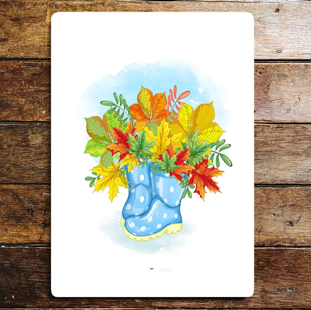 Wellington boots autumn  wall art | Metal Sign Plaque