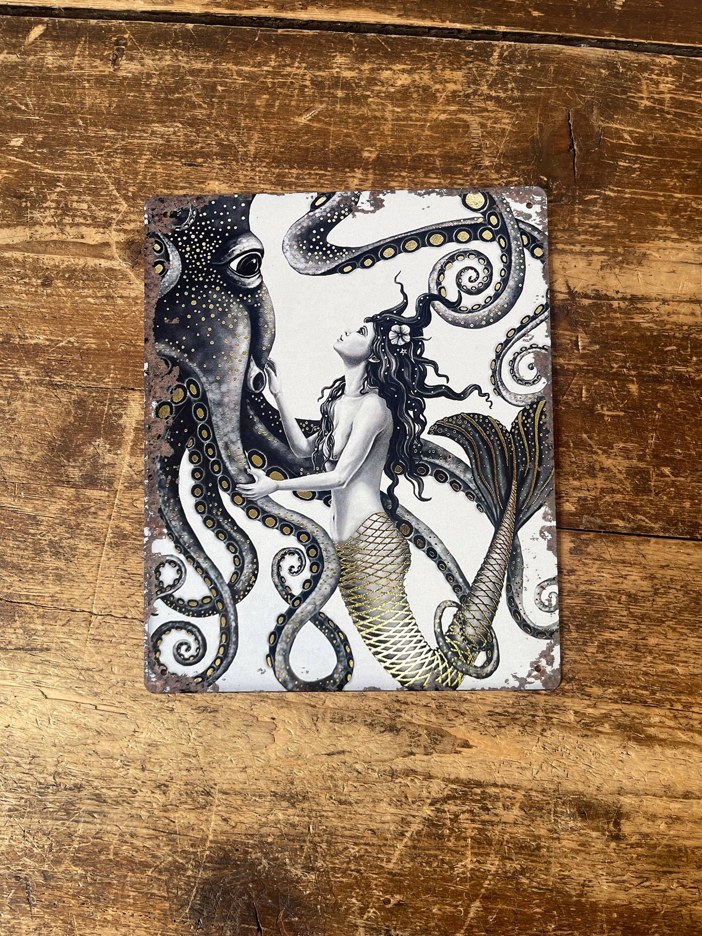 Mermaid Octopus | Metal Sign Plaque Sea Bathroom 3